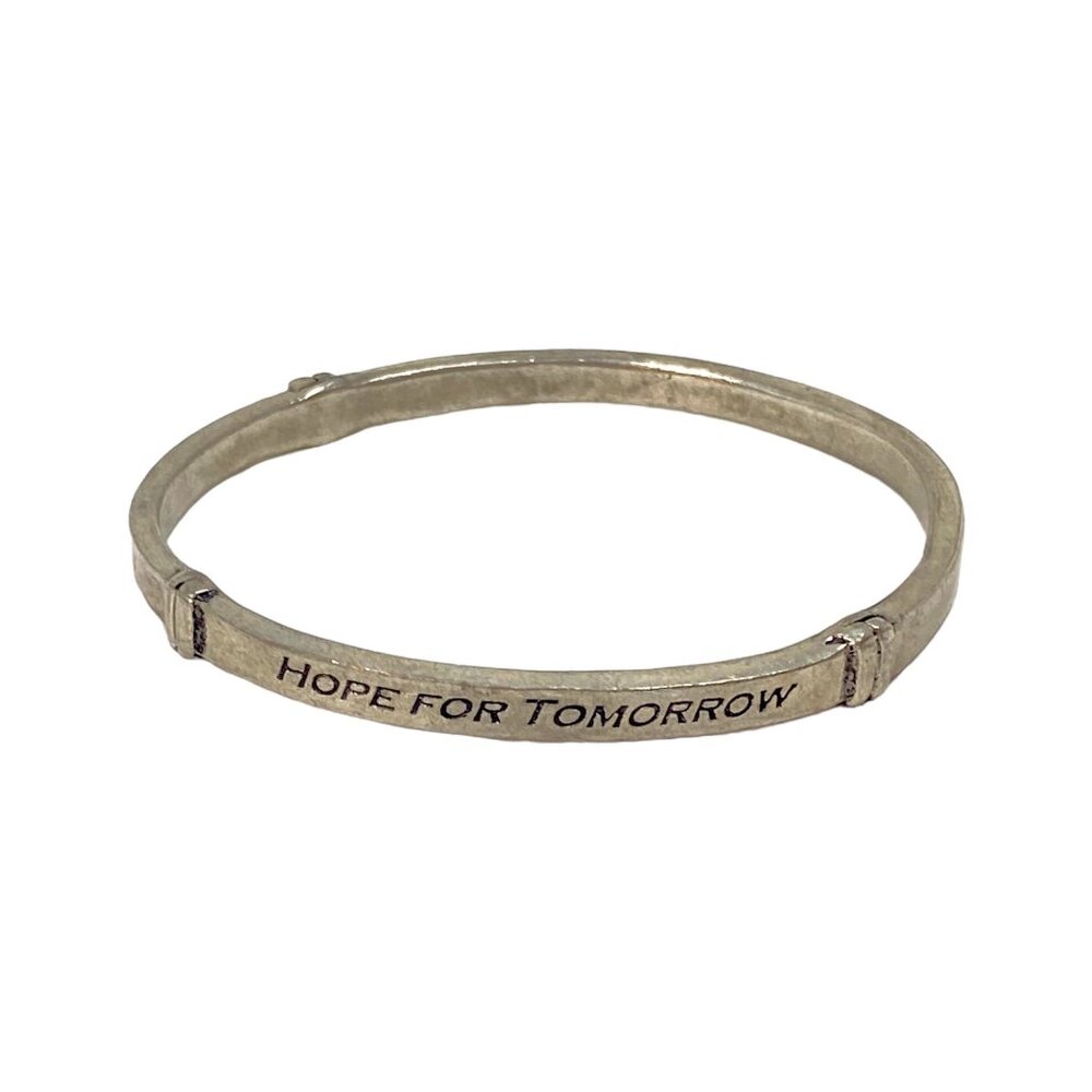 Basic Spirit Canada Bracelet 8" Pewter Slim Bangle Motivational Y2K Boho Gypsy